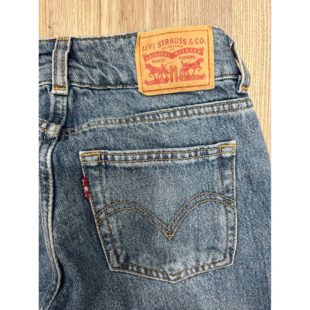 Levis Superlow Wide Leg Jeans Blue Medium Wash Low Rise Denim Size 25